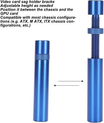 Graphics Card GPU Brace Support, Aluminum Alloy Video Card Sag Holder Bracket, Height Adjustable Anti Sag GPU Holder with Magnetic Nonslip Base (Blue) in Saudi Arabia