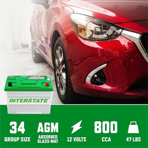 بطاريات السيارات بين الولايات 12 فولت 80 أمبير (حجم المجموعة H7، 94R) 850CCA SLI AGM بطارية بديلة للسيارات للسيارات وسيارات الدفع الرباعي وسيارات السيدان والشاحنات (MTX-94R/H7) in Kuwait