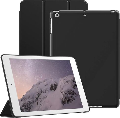 حافظة JETech لجهاز iPad Air 1 9.7 بوصة (موديل 2013، الجيل الأول)، غطاء خلفي صلب واقٍ للكمبيوتر اللوحي ناعم الملمس، تنبيه/غفو تلقائي (أسود) in Saudi Arabia
