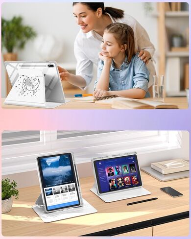 for Samsung Galaxy Tab S9 Plus/S9 FE Plus Case 12.4 Inch Women Girls Cute Folio Cover with Pencil Holder Girly Flower Floral Design Rotating Stand Pretty Tablet Case for Tab S9 FE+/S9+ 2023 in Kuwait