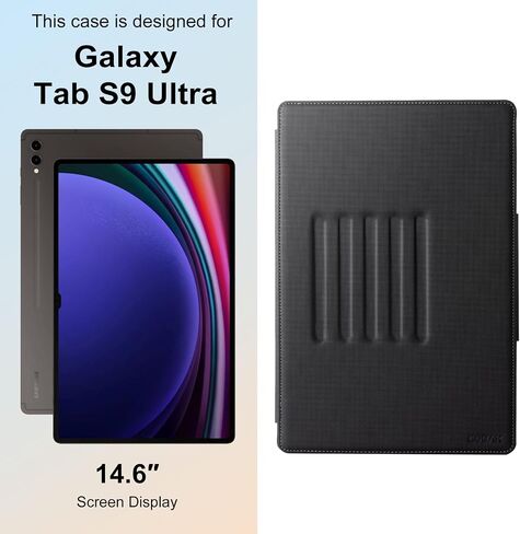 حافظة CoBak لهاتف Samsung Galaxy Tab S9 Ultra مقاس 14.6 بوصة 2023 مع حامل قلم S، وزوايا متعددة الرؤية، وغطاء ذكي من جلد البولي يوريثان الفاخر مع ميزة التنبيه التلقائي للكمبيوتر اللوحي S9 Ultra in Kuwait