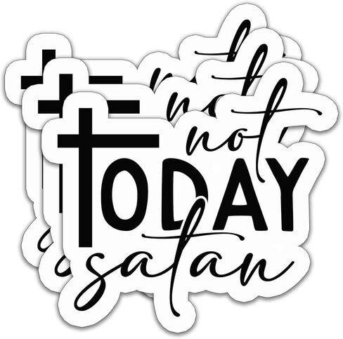 (3PCS) Not Today Satan Sticker Funny Quotes Stickers for Christian, Jesus Lovers, God Lovers, Prayers, Decorate Books Laptops Tumblers Water Bottles Kindles, Waterproof Vinyl Decals 3'' x 2.8" in Saudi Arabia