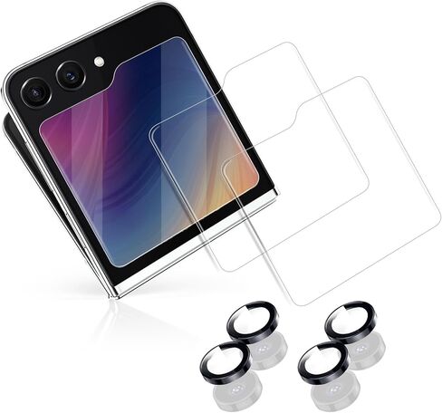 TERPINK 2+2 واقي شاشة خارجي من الزجاج المقوى وكاميرا لهاتف Samsung Galaxy Z Flip 5، زجاج مقسى 9H، حافة مقوسة 2.5D، فائقة الدقة، مضادة للخدش in Kuwait