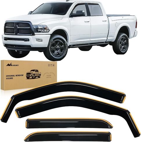 Nilight in Channel Rain Guards for Dodge Ram 1500 2009 2010 2011 2012 2013 2014 2015 2016 2017 2018 Quad Cab,Original Window Deflectors, Vent Window Visors-4pcs in Saudi Arabia