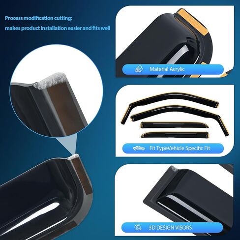 Nilight in Channel Rain Guards for Dodge Ram 1500 2009 2010 2011 2012 2013 2014 2015 2016 2017 2018 Quad Cab,Original Window Deflectors, Vent Window Visors-4pcs in Saudi Arabia