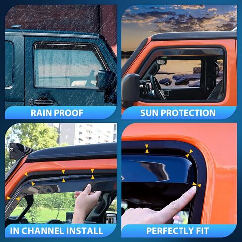 Nilight in Channel Rain Guards for Dodge Ram 1500 2009 2010 2011 2012 2013 2014 2015 2016 2017 2018 Quad Cab,Original Window Deflectors, Vent Window Visors-4pcs in Saudi Arabia