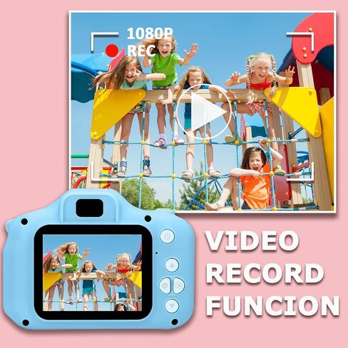 ألعاب كاميرا Bodium Kids للأولاد والبنات من سن 3 إلى 9 سنوات، هدايا عيد الميلاد وعيد الميلاد وكاميرات تسجيل فيديو رقمية عالية الدقة لصور السيلفي للأطفال الصغار 3 4 5 6 7 8 9 سنوات مع بطاقة SD سعة 32 جيجابايت - أزرق in Saudi Arabia