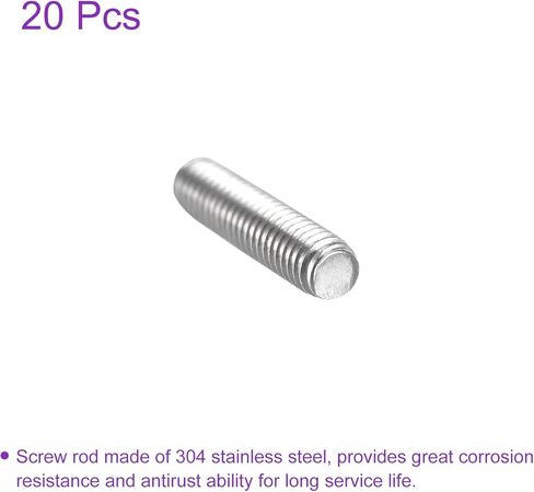 DMiotech 20 Pack M4 x 40mm Fully Threaded Rod 304 Stainless Steel Right Hand Threads Rod Bar Studs Clamps and U-Bolts in Saudi Arabia