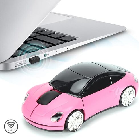 ماوس لاسلكي محمول 2.4G من GOWENIC مع جهاز استقبال USB للكمبيوتر المحمول المكتبي والكمبيوتر اللوحي، ماوس كمبيوتر محمول على شكل سيارة () in Kuwait