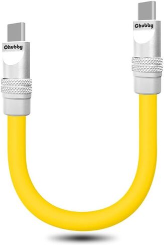 chubbycable Cute Chubby - Power Bank Friendly Cable Durable Fast Charging Cord Short USB C Cable Phones Tablets Ultra-Thick Silicone Charger, Orange, Type-C to Type-C, 20 inch in Saudi Arabia