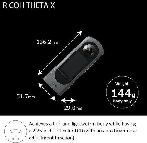 Ricoh Theta X 360 Degree Camera, High Resolution Image of approximate 60M, 5.7K 360, Touch Screen (Renewed) in Saudi Arabia