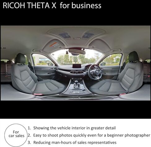 كاميرا Ricoh Theta X 360 درجة، صورة عالية الدقة لحوالي 60 مترًا، 5.7K 360، شاشة تعمل باللمس (متجددة) in Kuwait