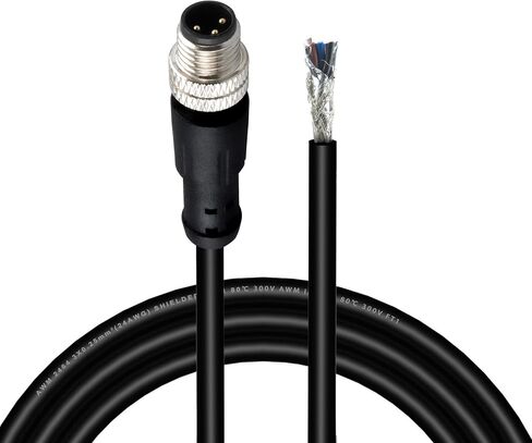 M8 Connector Aviation Sensor Cable - Female 3 Pin Right Angle 6.5Ft/2M Aviation Socket Shielded Electrical Cable for Industrial Automation Control,Fieldbus Module,Device Network in Saudi Arabia