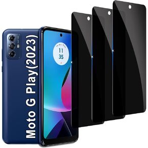 Lyphpe【3 Pack Privacy Screen Protector for Motorola Moto G Play(2023) 9H Tempered Glass Anti-Spy Private Film Compatible for Motorola Moto G Play(2023) Case Friendly