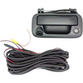Tailgate Handle Backup Camera for 2004-2016 Ford F150 F250 F350 F450 F550 Super Duty Explorer Lobo Tailgate Latch Door Handle Reverse Back Up Camera RCA Connector w/Key Hole