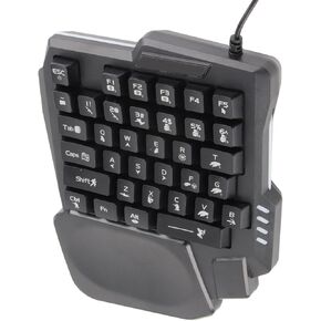 One Handed Gaming Keyboard, RGB Backlit 35 Keys Portable Mini Gaming Keypad Waterproof Wide Palm Rest Wired USB Single Handed Keyboard for Computer Mobile Games