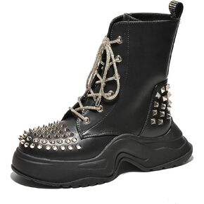 Cape Robbin Combat Boots Womens Studded Ankle Boots for Women - Lace Up Boots for Women's Platform Ankle Boots - Platform Combat Boots Women (Jadey)