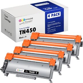 GPC Image Compatible Toner Cartridge Replacement for Brother TN450 TN-450 TN420 to use with HL-2270DW HL-2280DW MFC-7360N MFC-7860DW HL-2240 IntelliFax 2840 Printer (4 Pack, Black)