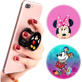 （3 Pack） Multifunction Cell Phone Stand Finger Holder and Grip Pink Watercolor Marble,Foldable Phone Kickstand Mount for Smartphones and Tablets