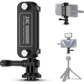 JJC Universal SSD Holder Mount Bracket, SSD Holder for Samsung T9 T7 T5 Portable SSD, with Phone Clip Compatible with iPhone Samsung Galaxy All Phones & Cold Shoe Mount for Vlogging Video Record