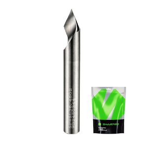 V Groove O Flute Router Bit 30 درجة 0.2 مم طرف ضياء. 1/4 بوصة عرقوب CNC من الكربيد الصلب على شكل حرف V للنقش باستخدام الحاسب الآلي وحروف الشطب
