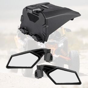 A & UTV PRO Electronic Device Tablet Holder & Sideview Mirrors for 2017-2024 Can Am Maverick X3 Accessories Rearview Side Mirrors Breakaway Folding Adjustable Replace OEM 715002874,715002898