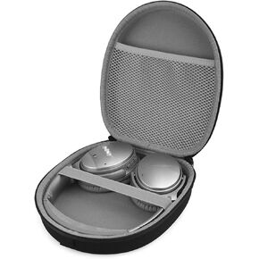 Linkidea Headphones Carrying Case Compatible with Audio Technica, Bose, Grado, Sony, Skullcandy Case, Protective Hard Shell Travel Bag with Cable, Charger Storage (Black)