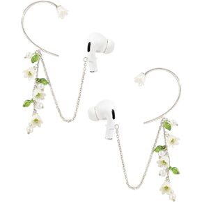 Earphone Anti Lost Earring Clip 1pair,Earbud Earrings Earring Holder for Airpod Creative Flower Pistil Earring Clips