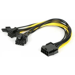 BitcoinMerch.com - GPU VGA PCIe 8 Pin Female to Dual 8 Pin (6+2) Male PCI Express Power Adapter Y-Splitter Extension Cable 9" Inch (23cm)