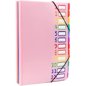 24 Pocket Letter Size File Folder with Dry Erase Marker, Organizer for Bill, Coupon, Tax Document, Customizable Front Cover, Erasable Write On Tabs, Designed for Home, Office and School