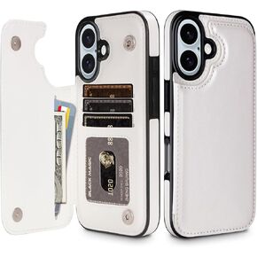 HianDier for iPhone 16 Plus Case Wallet with Card Holder PU Leather for iPhone 16 Plus Case for Women with Magnetic Closure for iPhone 16 Plus Phone Case Shockproof Protective Case for iPhone 16-Black