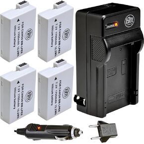 BM Premium 4 Pack of LP-E8 Batteries and Battery Charger for Canon EOS Rebel T2i, T3i, T4i, T5i, EOS 550D, EOS 600D, EOS 650D, EOS 700D DSLR Digital Cameras