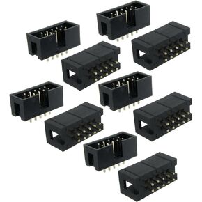 uxcell 10 Pcs 2x5 Pin 2.54mm Pitch Double Row Breadboard IDC Headers