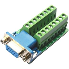 Luo Qiufa D-SUB DB15 Female 15-pin Jack Port to Terminal Breakout Board Connector, DR15 VGA