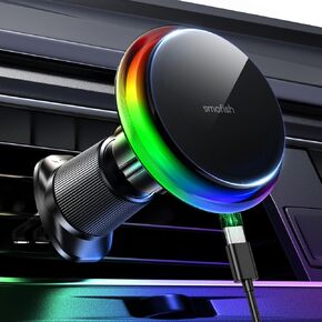 for Magsafe Car Charger - Car Vent Accessories, 15W Wireless Car Mount Charger, Magnetic Car Phone Holder for Air Vent, LED RGB Design, Fast Car Charger for iPhone 16/15/14/13/12