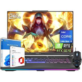 ASUS ROG Strix G16 Gaming Laptop (2024), 16" 240Hz QHD Display, Intel 24-Core i9-14900HX, GeForce RTX 4070, 64GB RAM, 1TB SSD, Backlit Keyboard, Microsoft Office Lifetime License & Windows 11 Pro