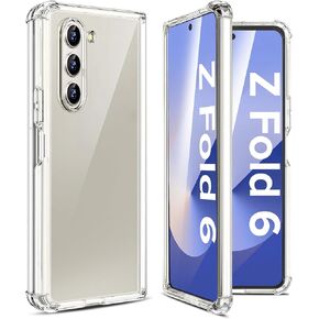 Z Fold 6 Clear Case for Samsung Galaxy Z Fold6 5G Case Slim Silicone Cases, [Transparent][Hinge][Protect Corners] Scratch-Resistant Shockproof Protective Cover, Fit Perfectly for Samsung Z Fold 6 5G