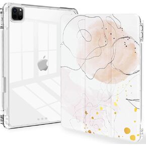 Feams for iPad Pro 13 Inch Case 2024, Slim Lightweight Tri-Fold iPad Pro 13 Inch M4 2024 Case Clear Back Cover with Auto Sleep & Pencil Holder, Silver