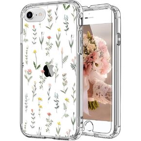 ICEDIO for iPhone SE 2022 Case,iPhone SE 2020 Case,iPhone 8 Case,iPhone 7 Case with Screen Protector,Clear TPU Cover with Fashion Designs for Girls Women,Protective Phone Case Nice Florals