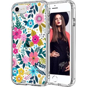 ICEDIO for iPhone SE 2022 Case,iPhone SE 2020 Case,iPhone 8 Case,iPhone 7 Case with Screen Protector,Clear TPU Cover with Fashion Designs for Girls Women,Protective Phone Case Nice Florals