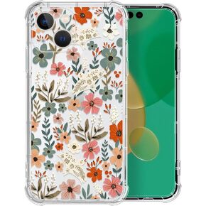 DAIZAG Clear Case Compatible with iPhone 15,Beach Scenery Cute Soft Silicone Cover Floral Print,Clear Protective Cover for iPhone 15 6.1-inch