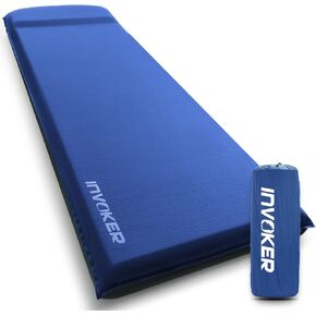 INVOKER Camping Sleeping Pad Built-in Electric Air Pump 3.4" Ultra-Thick Self Inflating Sleeping Pad Fast Inflating in 20s Memory Foam Camping Mattress with Pillow for Camping, Car, Travel, Tent