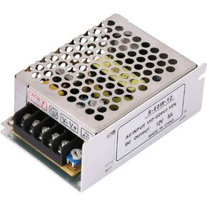 AC/DC Power Supply 5A 12V 60W Converter Universal, Power Supply Adapter Regulated Switching for LED Strip Light, CCTV,Luminous Word lamp,etc