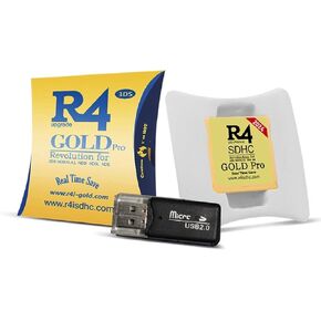 2024 R4 SDHC Gold Pro Card Dual Core Revolution Cartridge, NO Timebomb, for New 2DS/3DS/LL/XL NDSL NDSI, Include Card Adapter & 16GB MicroSD TF Card in Saudi Arabia