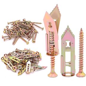 Taigoehua 200pcs Zinc Plated Steel Self-Drilling Anchors, （0.5×1.2inch）100pcs / (0.5×1.6inch）100pcs,Steel Self-Drilling Anchors with Zinc Plated Screws