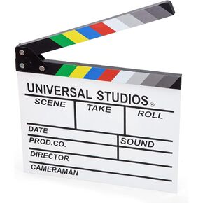 MCPINKY White Movie Clapboard, Wooden Clapper Board Rainbow Color Professional Film Slate for Film Props Director in Kuwait
