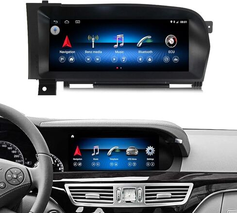 Android 13 شاشة لمس السيارة 10.25 بوصة 8 كور 4 جيجابايت رام + 64 جيجابايت روم راديو السيارة مشغل الوسائط المتعددة نظام تحديد المواقع للملاحة لمرسيدس بنز S W221 W216 CL 2005-2009 S-Class Head Unit (NTG 3.0) in Kuwait