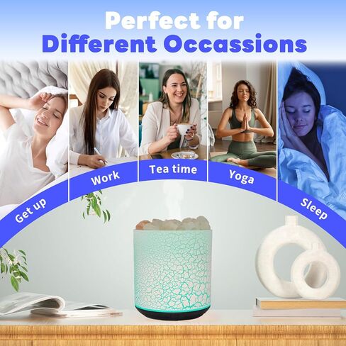 موزع روائح الزيوت العطرية العطرية اللطيفة بوعاء 400 مل، موزع روائح علاجية بالموجات فوق الصوتية، أضواء LED ملونة، 3 في 1، رذاذ بارد، إيقاف تلقائي، حبيبات خشبية in Kuwait