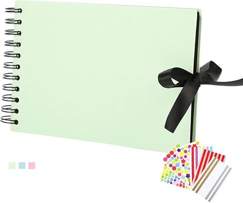 Scrapbook Photo Album 60 Black Pages Scrap Book Memory Book 6 x 8.5 inch Guest Book Scrapbook Album Accessories with Corner Stickers for Baby Shower, Wedding, Travelling Pink in Saudi Arabia