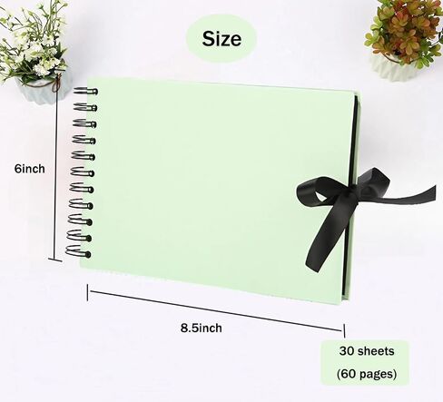 Scrapbook Photo Album 60 Black Pages Scrap Book Memory Book 6 x 8.5 inch Guest Book Scrapbook Album Accessories with Corner Stickers for Baby Shower, Wedding, Travelling Pink in Saudi Arabia